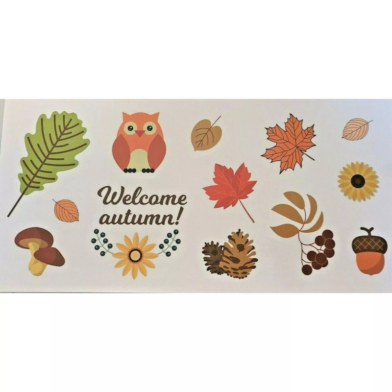 Unbranded 146 PCS 12 Sheets Thanksgiving Window Clings Fall Window