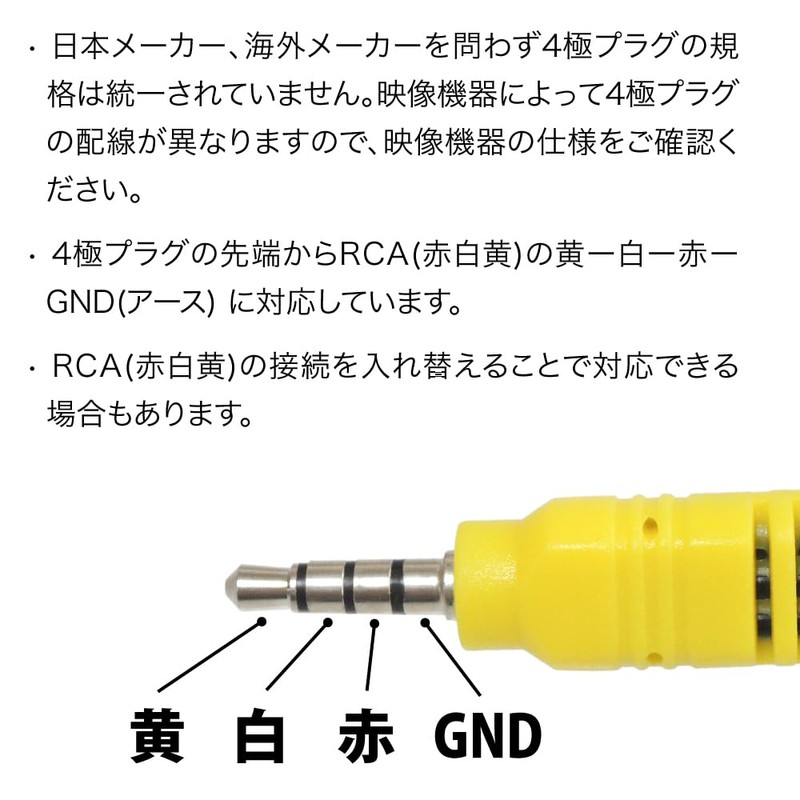 KAUMO RCA to 4 Pole 3.5mm Mini Plug Converter Cable