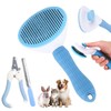 Oromaviela 8PCS Dog Rabbit Bunny Cat Grooming Kit,Self-Cleaning Brush,Nail Clipper,Grooming