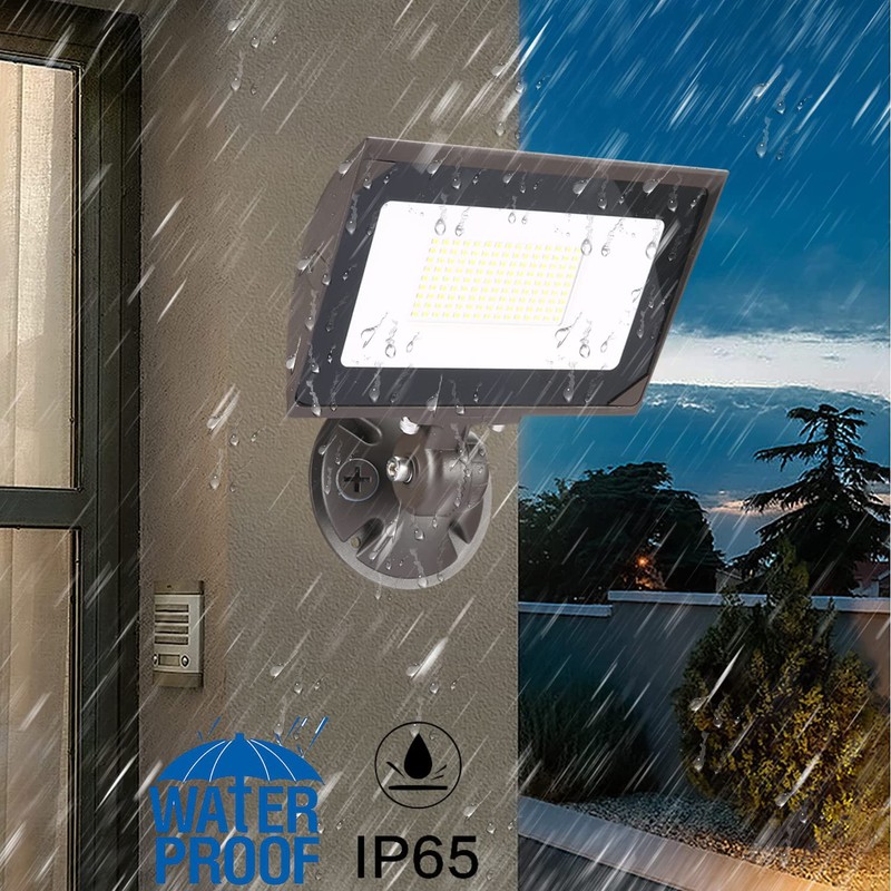 ECCFUTLL 150W Outdoor LED Flood Light with Plate, 5000K Daylight