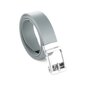Gelante Genuine Leather Ratchet Dress Belt With Automatic Sliding Buckle - Minimalistic Style-Trim to Fit G706-Light Grey