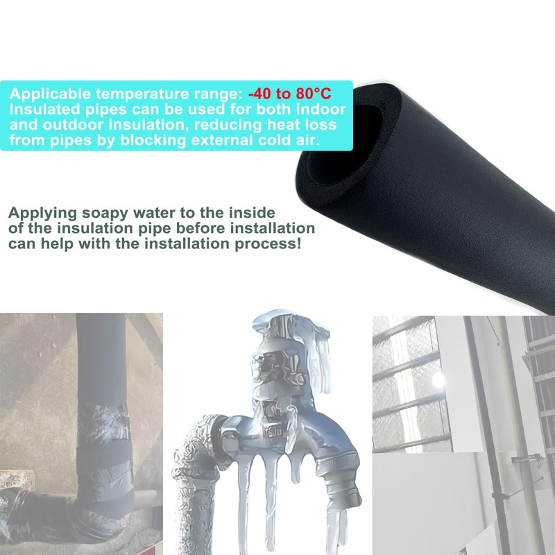 ZXTDBMBB Insulation Foam Pipe 2 inches ID ,6 feet Long,