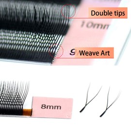 NAGARAKU 5 Boxes of YY Eyelash Extensions, YY Lashes Extensions, 4D Cross, YY Volume Eyelashes, Prefabricated Y Eyelashes, Volume Eyelashes, Cross Eyelashes, 12 Rows, Black (0.05 C Curl 8-12 mm Mix)