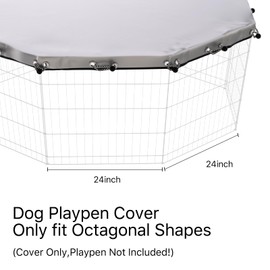 MJFSGYO Dog Playpen Cover,Fits 24 Inch 8 Panels Regular Octagon Metal Exercise Pet Pen for Pets Provide Rain Proof Shade and Security for Outdoor and Indoor (Only Cover,Playpen Not Included)