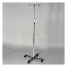 IV Stand - Basic IV Stand on wheels, Adjustable, Heavy Duty Chrome