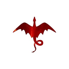 Dragon Silhouette Vinyl Decal Notebook Car Laptop 5.5" x 4.5" (Red Holographic)