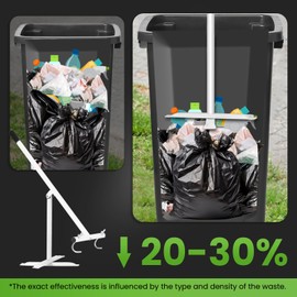 NEWTRY Manual Trash Compactor Mini, 120L Home Manual Garbage Compressor w/X-shaped Base Outdoor Wheelie Bin Rubbish Compactor for Kitchen, Garden, Restaurant, Office White