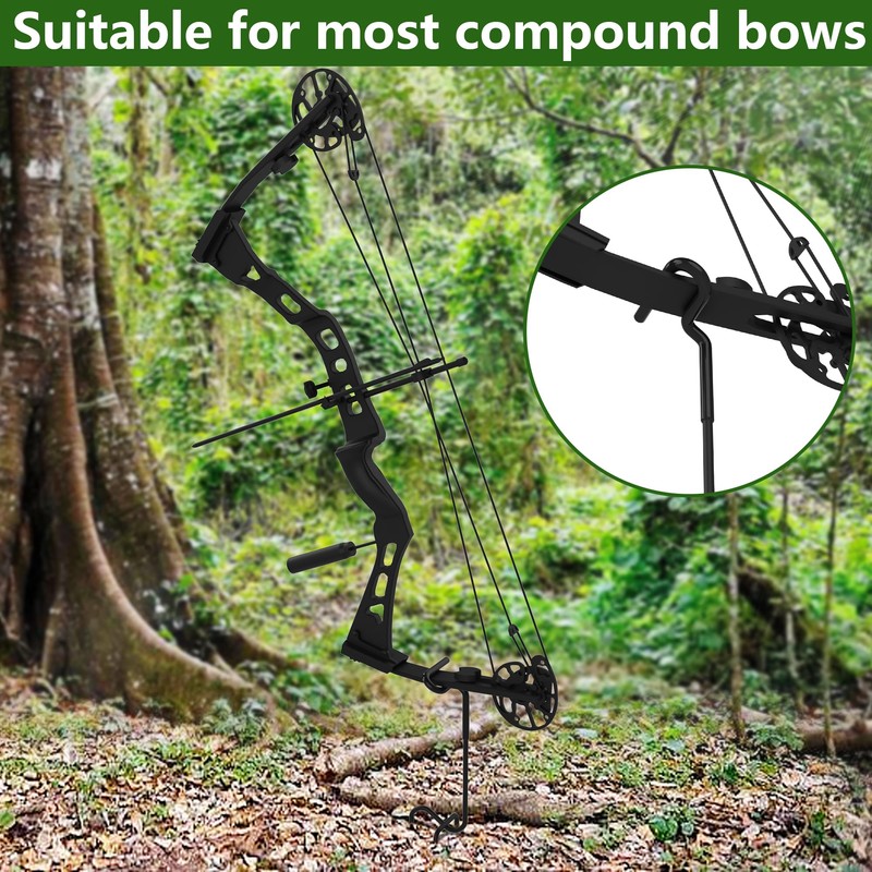 RunNico 2pcs Hunting Blind Bow Holder, Portable Stake With Rubber