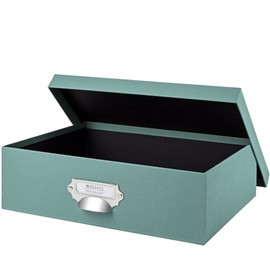 Rössler Papier S.O.H.O. 1343452380 Storage Box with Lid, 337 x 105 x 255 mm, Opal, with Handle and Writable Insert Label