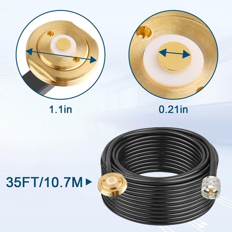 XRDS -RF NMO Antenna Mount to UHF PL259 RG58 Cable