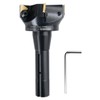 Accusize Industrial Tools 3'' Carbide Indexable End Mill, R8 Shank,