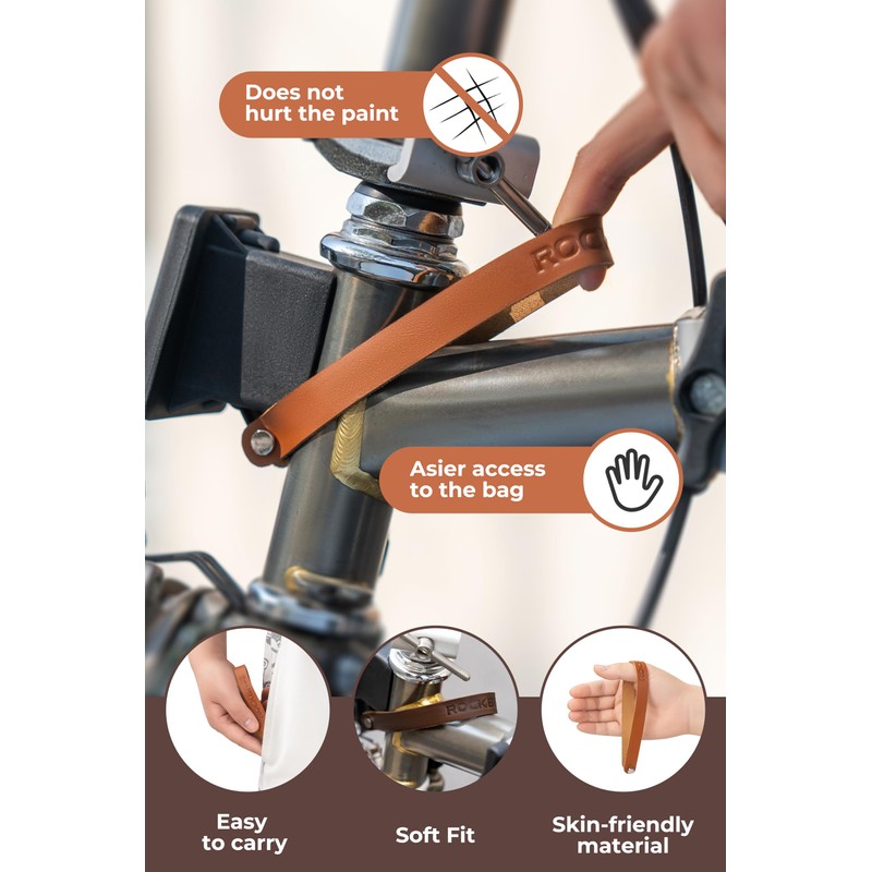 ROCKBROS Leather Quick Release Handle for Brompton Leather Buckle Lock