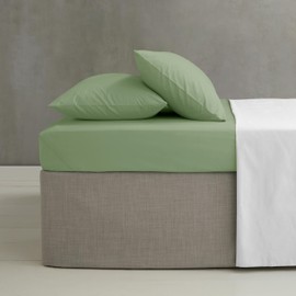 Catherine Lansfield Easy Iron Percale Combed Single Fitted Sheet Sage Green