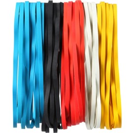 AOUOU Rubber Bands 50 Pcs Large 200mm 5 Colors Big Garbage Can Rubber Bands Elastic for Office Supplies File Folders Box Books Gifts Notebook