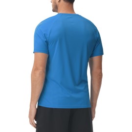 MoFiz UV Shirt Men's Water Swimming Shirt Swimming T-Shirt for Surfing Quick Drying Rash Guard Hiking Functional Shirt, Blue sea, XL