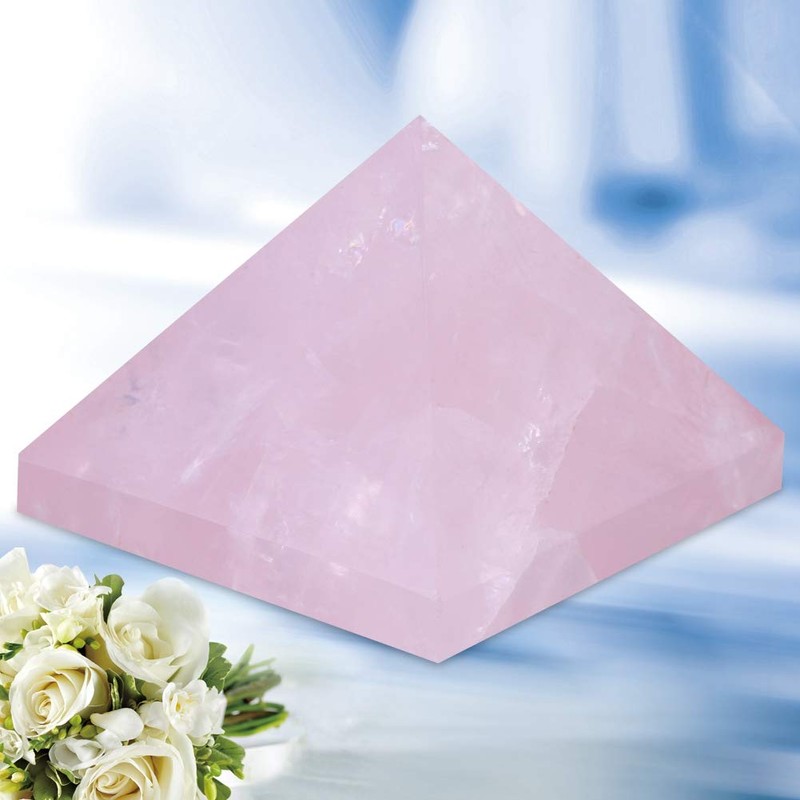 Energy Statue Pink Ancient Egypt Rose Quartz Pyramid, Crystal Pyramid,