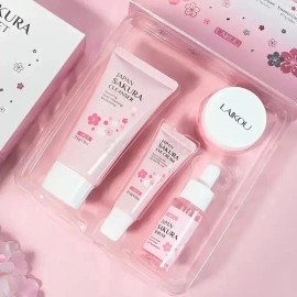 Set Skincare Japones 4 pzs cuidado de la piel Sakura Sweet Kiss Laikou Rutina basica