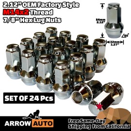 ARROW 24 FORD OEM FACTORY CHROME 14X2 LUG NUTS FOR 2003-2014 F150 EXPEDITION NAVIGATOR
