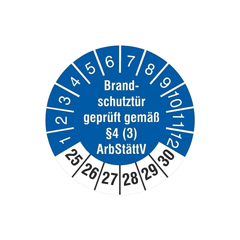 50 Test Labels Fire Door Tested §4 (3) ArbStättV 30
