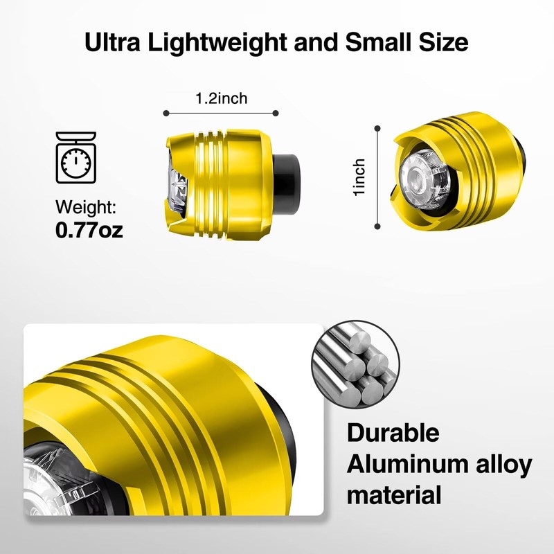 Gold Clog Lights 2PCS, Rechargeable LED Shoe Clips with 3