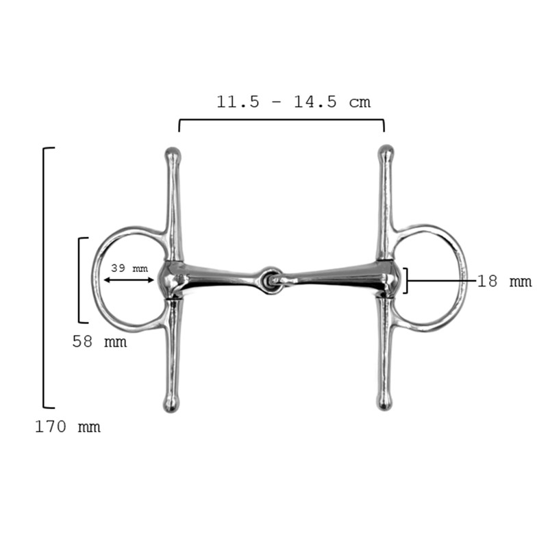 Equine Smile ES0105 Snaffle Bit Simple Broken Stainless Steel 21