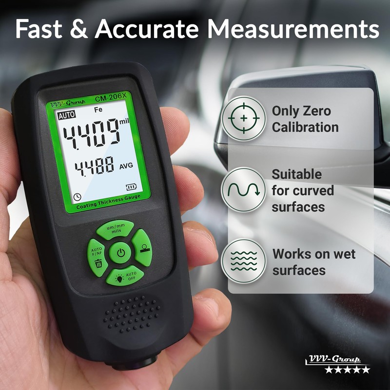 Paint Thickness Gauge CM-206X | Coating Depth Meter Fe/Al/Zn |