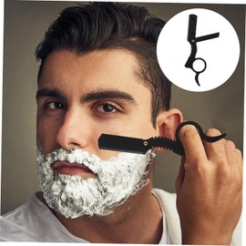 Refein Barber Razor, Vintage Traditional Straight Edge Razor for Men Cut Throat Razor with Easy Blades Replacement Mechanism Beard Shaving Black (NOT INCLUDE BLADES)…