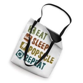 Funny Eat Sleep Popsicles Repeat, Summer, Tropical Vacation Tote Bag