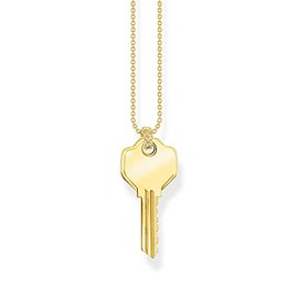 Thomas Sabo KE2129-413-39-L45V Key Chain 925 Sterling Silver 750 Yellow Gold Plated Length: 40 cm - 45 cm, Silver, No Gemstone