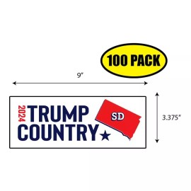 Tampa Printing 100 PACK 3.375"x9" TRUMP COUNTRY SD 2024 Sticker Decal Humor Funny Gift BS0119