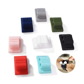 Watch Band Holder, Shock Resistant Silicone Holder, Anti-Lost Silicone Watch Strap Holder, Air-pod Accessories Holder for Sports Exercise Working, 8 Pack, 8 Colors