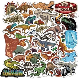 FoxYaye Dinosaur Stickers - T Rex Pteranodon Trike Waterproof Durable Reusable Vinyl Decals, 10, 20, 50, Water Bottle Bike Bumper Luggage Skateboard Graffiti, Best Gift for Everyone (20)