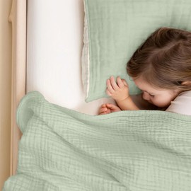 Muslin Bed Linen Children's Bed Linen 100 x 135 cm 2-Piece Set Made of 100% Cotton with Pillowcase 40 x 60 cm Breathable and with Zip Ideal as Baby Bed Linen