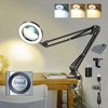VUEJIC 10X Magnifying Glass with Light and Clamp, Magnifier with