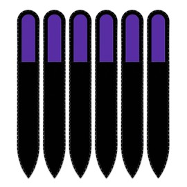 Coloured Glass Nail File with Velvet Bag, Real Toughened Glass from the Czech Republic – Lifetime Guarantee | Hand Made in the czech republic Purple