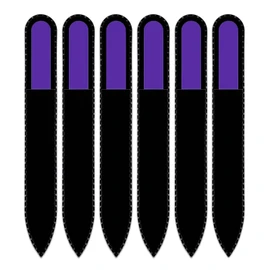 Coloured Glass Nail File with Velvet Bag, Real Toughened Glass from the Czech Republic – Lifetime Guarantee | Hand Made in the czech republic Purple