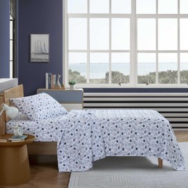 Nautica Kids - Twin Sheet Set, Super Soft & Cozy Toddler Bedding with Matching Sham(s), Ideal Boy Room Essentials (Maxon Map Navy, Twin)