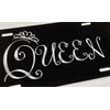 Queen Crown Car Diamond Etched Engraved on Black Aluminum Metal