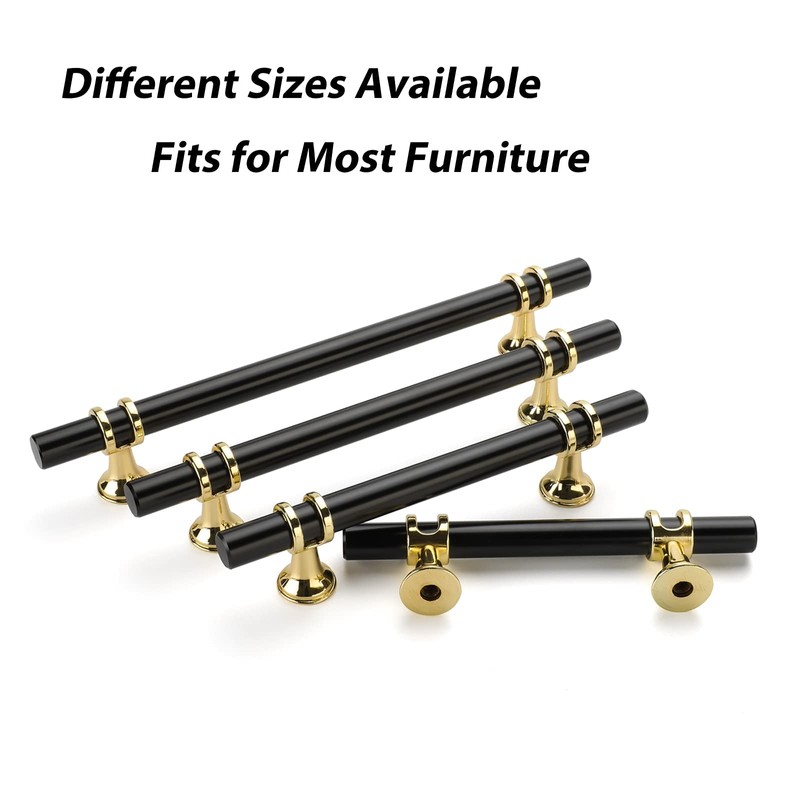 Rergy Cabinet Handles Drawer Pulls and Knobs, 10Pack Black and