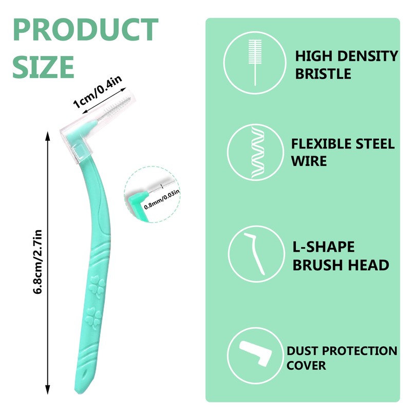 10 Pcs Angle Interdental Brushes, Angled Dental Brush for Teeth