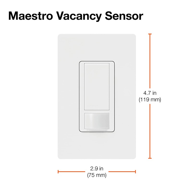 Lutron Maestro Vacancy Motion Sensor Light Switch for Bathroom, Garage,