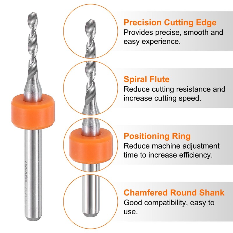 sourcing map 10pcs PCB Drill Bit Set 1/8" Shank 1.8mm