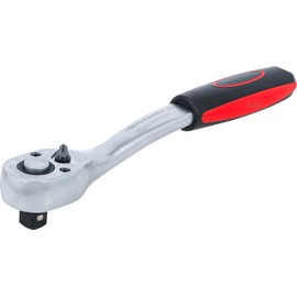 BGS Diy 519 | Umschaltknarre | feinverzahnt | 12,5 mm (1/2") | ergonomisch | rutschfest | gekröpft | Knarre | Ratsche