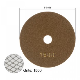 uxcell Diamond Polishing Pad 5-Inch 1500 Grits Wet/Dry Grinding for Stone Concrete Marble Countertop Floor