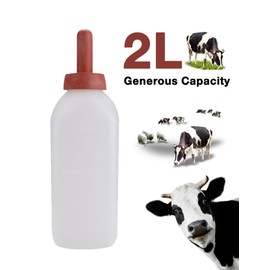 ZLXHDL 2L Calf Nursing Bottle, Safe Plastic Calf Cow Feeding Milk Bottle Cups with Rubber Nipple Nursing Milk Feeder Without Handle Calf Milk Bottle for Calves