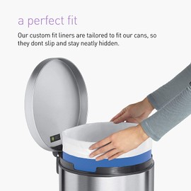 simplehuman Code H Custom Fit Drawstring Recycling Trash Bags, 30-35 Liter / 8-9 Gallon, Blue, 60 Count