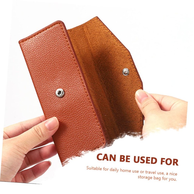FOMIYES 2pcs Elegant Eyebrow Tweezers Storage Box Pu Material Organizers
