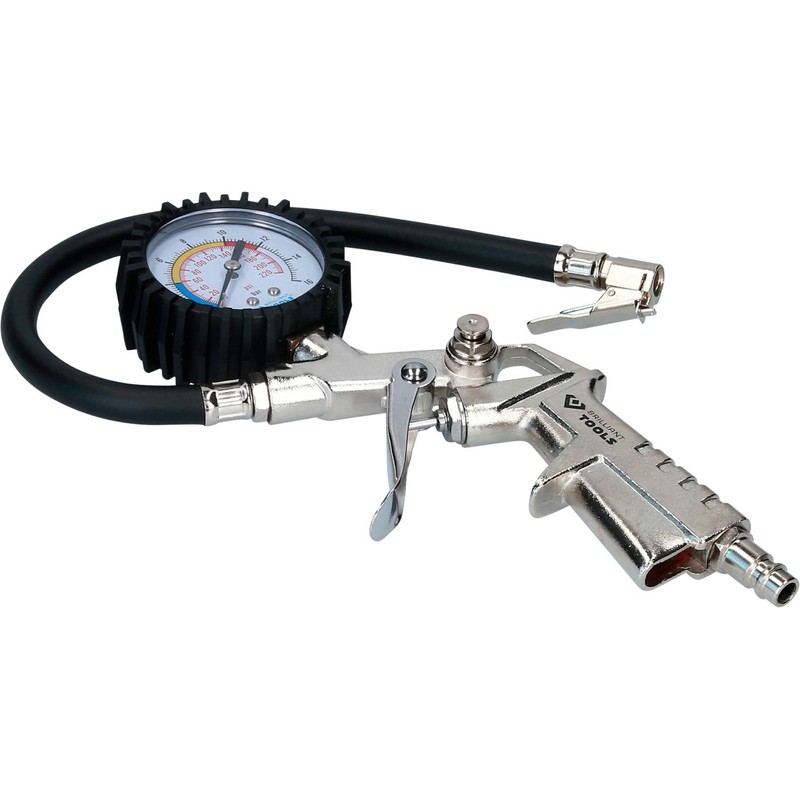 BRILLIANT TOOLS BT691019 Tyre Inflator Gauge 0-16 Bar [Powered by
