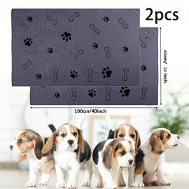 2-Piece Dog Bath Towel Set 24″ x 40″ Microfiber Dog Towel, Quick Drying, Absorbent Pet Bathing and Grooming Towel - Soft Polyester - Absorbent Towel for Pet Bathing and Grooming