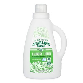 Charlie’s Soap Laundry Liquid (50 Loads, 1 Pack) Natural Deep Cleaning Hypoallergenic Laundry Detergent – Safe, Effective and Non-Toxic